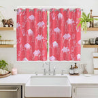2 Panel Kitchen Cafe Curtains, Desert Camel Sunlight Filtering Nature Air - Image 2
