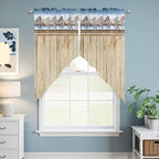 Western Horse Swag Valances for Windows, Farmhouse Wooden Grain Vintage Cowboy - Image 6