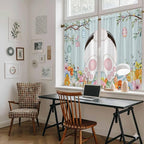 Easter Bunny Kitchen Curtains 45 Inch Long 2 Panel Set, Rod Pocket Window - Image 6
