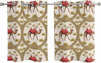 2 Panel Kitchen Cafe Curtains, Camels Palm Trees Sunlight Filtering Nature Air by Hokiten