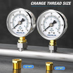 MEANLIN MEASURE 0~60Psi Dry Pressure Gauge Stainless Steel 1/4" NPT 2" FACE - Image 3