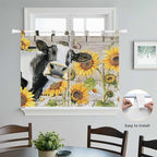Yellow Sunflowers Bedroom Curtains 63 Inch Length, Window Curtains Tab Top - Image 4