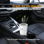 Home & Car HEPA Air Purifier USB-C Charging, Ultra-Quiet 22dB, Compact Design - Image 3