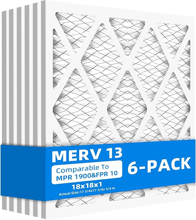18x18x1 Furnace Air Filters, MPR 1900 & FPR 10, MERV 13 Pleated Air Filter by Chenzhit