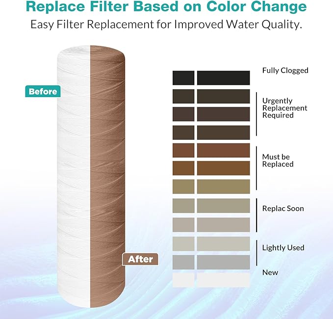 SimPure 20 x 4.5 Inch 5 Micron String Wound Sediment Water Filter Cartridge - Image 4