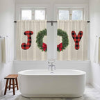 Red Green Christmas Kitchen Tier Curtains 45 Inch Long 2 Panel Set, Rod Pocket - Image 5