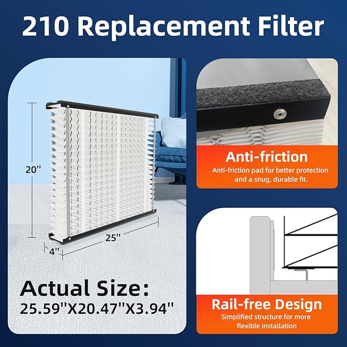 210 Replacement Air Filter, MERV 11, Actual Size: 20.47"x25.6"x3.94", Nominal - Image 4