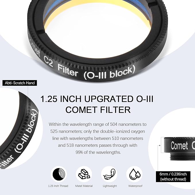 Astromania Telescope Filter 1.25 Inch Upgrated O-III Comet Filter Narrowband - Image 4