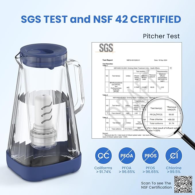 GLACIER FRESH 10 Cup Purela Glass Water Pitcher - Image 3