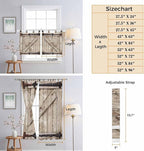 Farmhouse Wood Grain Bedroom Curtains 63 Inch Length, Window Curtains Tab Top - Image 8
