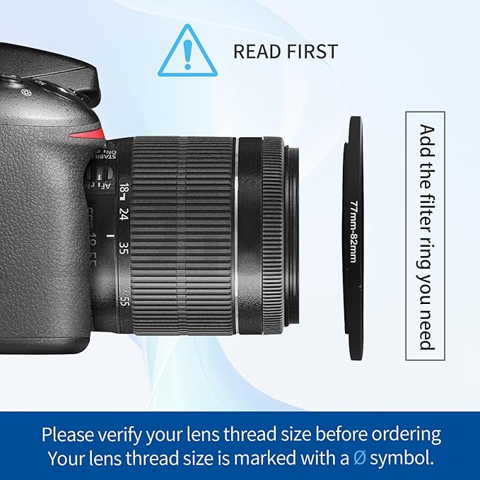 77-82mm Step-Up Ring Adapter, 77mm to 82mm Step Up Filter Ring - Image 4