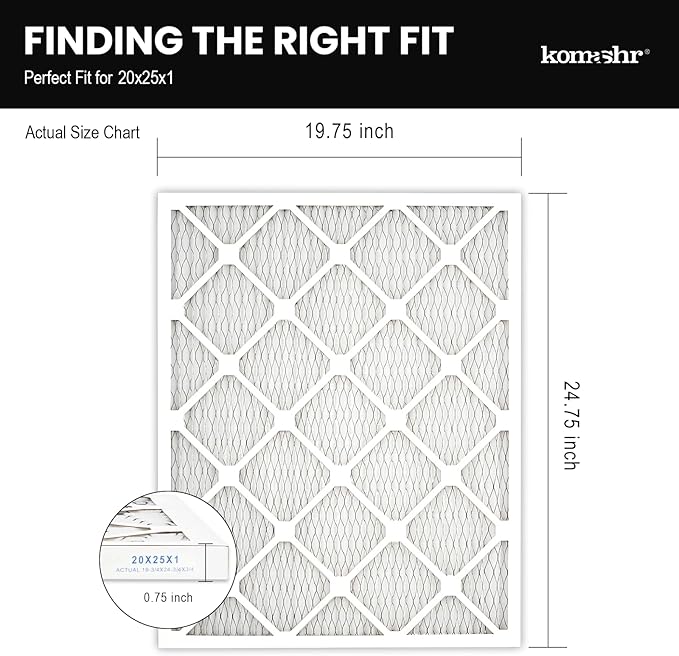 20x25x1 Air Filter MERV 8, HVAC/Furnace AC Filter Replacement, Dust - Image 2