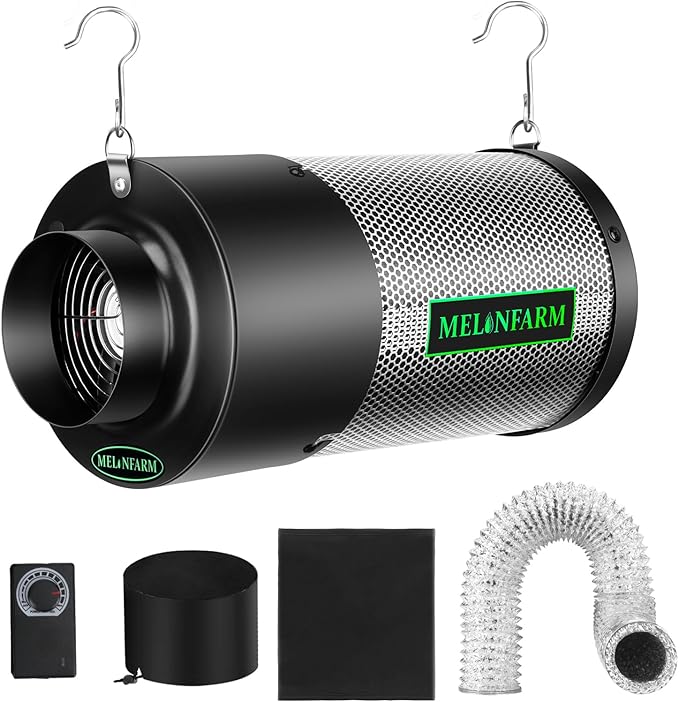 MELONFARM Dual-Fan Air Filter 4 Inch Dual-fan power boosts air circulation by MELONFARM