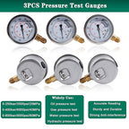 SINOCMP Hydraulic Pressure Test Kit, 3 Pressure Gauges 25Mpa/40Mpa/60Mpa 6 Test - Image 3