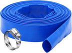 DAVCO 1.25" x 100 ft Pool Backwash Hose, Heavy Duty Reinforced Blue PVC Lay by DAVCO