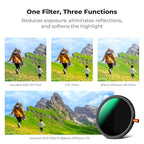 K&F CONCEPT 55mm Black Diffusion Mist Effect 1/4 & Variable ND2-32 & Circular - Image 3