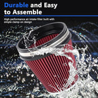MUGE RACING 6" 152 mm High Flow Inlet Air Filter, Air Intake Cone Filter - Image 4