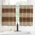 Retro Country Brown Wooden Board Window Valance Curtains, Farmhouse Gradient - Image 8
