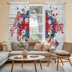 Independence Day Window Curtains 72 Inch Long 2 Panel Set, Rod Pocket Long - Image 3
