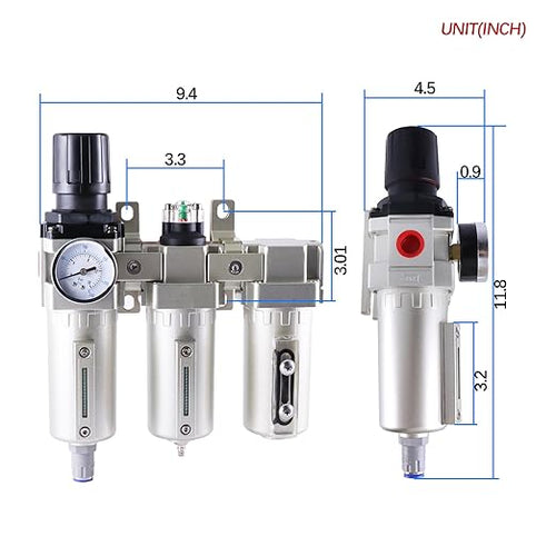 1/2 Inch NPT Industrial Grade Three Stage Air Drying System, Particulate Filter - Image 2