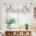 Kitchen Curtains Tiers and Valance Set of 3, Easter Light Filtering Window - Image 4