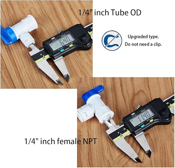 1/4" FNPT to 1/4" Push to Connect Elbow Tank Ball Valve - Image 3