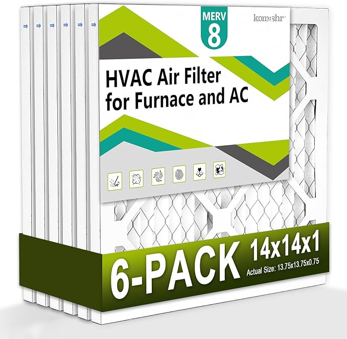 14x14x1 Air Filter MERV 8, HVAC/Furnace AC Filter Replacement, Dust by Komashr