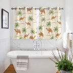 2 Panel Kitchen Cafe Curtains, Date Coconut Tree Sunlight Filtering Nature Air - Image 3