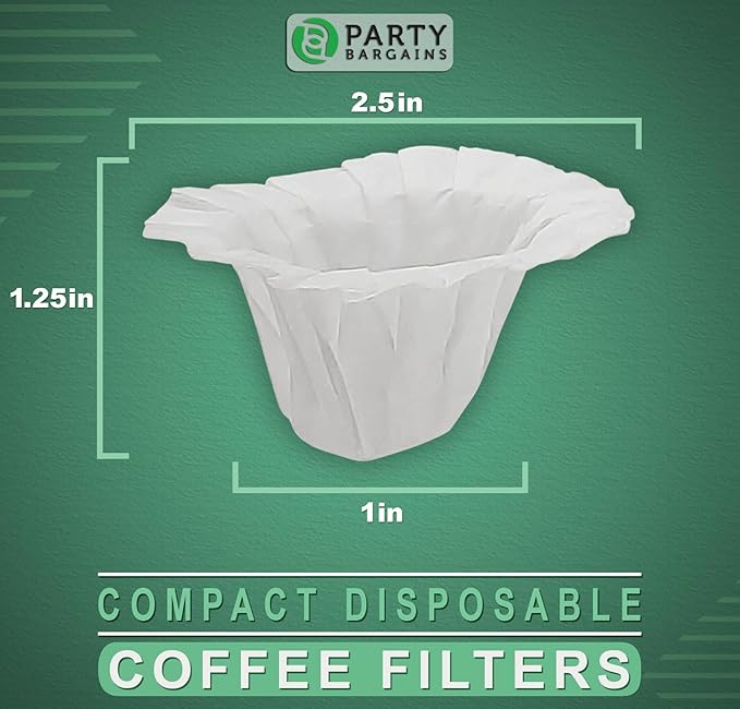 PARTY BARGAINS 300 Compact White Coffee Filter Liners – Disposable, Compatible - Image 3