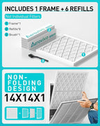 14x14x1 Refillable Air Filter Kit, MERV 8, 1 Reusable Frame ＆ 6 Refills - Image 7