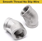 45 Degree Elbow 2PCS, 3/4" NPT Female x 3/4" NPT Female 304 Stainless Steel - Image 6
