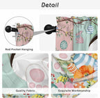 Easter Kitchen Curtains 54 Inch Long 2 Panel Set, Rod Pocket Window Curtains - Image 9