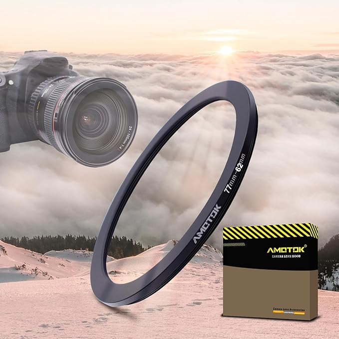 77mm Lens to 62mm Camera Lens Adapter, 77mm to 62mm Filter Step-Down Ring by AMOTOK
