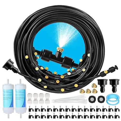 100FT Mister for Outside Patio Misting Cooling System, 100FT Misting Line+32 by Maotong