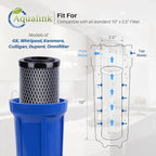 AQUALINK CTO10, 1 Micron 2.5" x 10" Whole House Carbon Water Filter Cartridge - Image 4