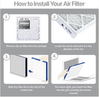Filter King 19.75x21.5x1 Air Filter | 4-PACK | Carbon MERV 8 HVAC Pleated A/C - Image 4