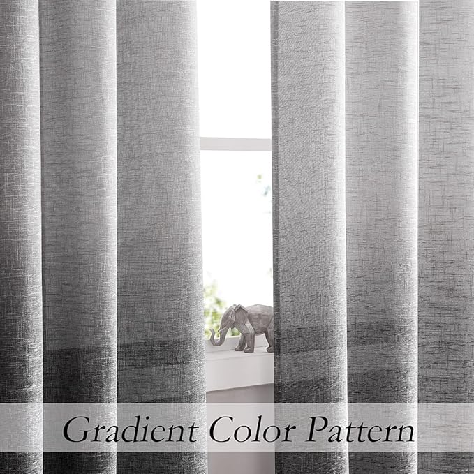 Ombre Light Filtering Door Curtain 100" Extra Wide Gradient Print on Rayon - Image 2