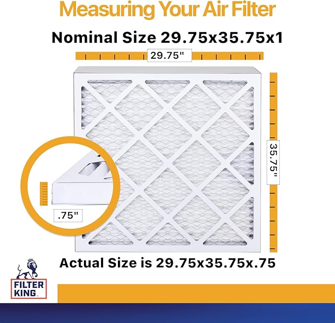 Filter King Air Filters 29.75x35.75x1 | 4-PACK | MERV 13 HVAC Pleated AC - Image 2
