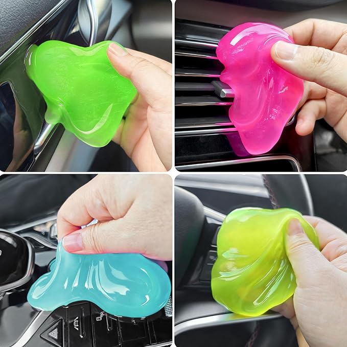 Car Cleaner Gels 4 Pack, Universal Dust Cleaner Putty Cleaner Slime, Cleaning - Image 2