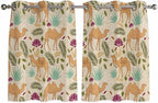 2 Panel Kitchen Cafe Curtains, Desert Camels Sunlight Filtering Nature Air by Hokiten