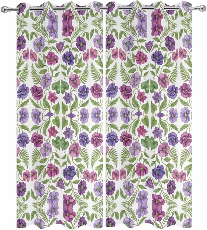 Flowers Outdoor Curtains for Patio Summer Floral Pastoral Farmhouse Plant - Image 9