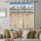 Western Horse Living Room Curtains 84 Inch Length, Window Curtains Tab Top - Image 9