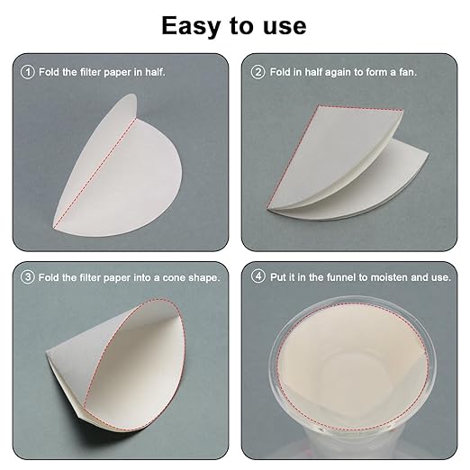 stonylab Quantitative Filter Paper, 100 Pack Slow Flow Rate Cellulose Filter - Image 3