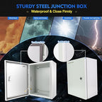 Outdoor Electrical Box, Steel Junction Box 16 x 12 x 8'', NEMA 4X Electrical - Image 4