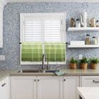 Gradient Green Wooden Board Window Valance Curtains, Retro Country Wood Grain - Image 8