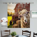 Farm Sheep Bedroom Curtains 72 Inch Length, Window Curtains Tab Top, Farmhouse - Image 4