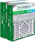 Filterbuy 24x25x5 Air Filter MERV 8 Essential Dust & Allergy Defense, by Filterbuy
