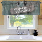 Gone Fishing Valances for Windows, Bronze Wood Grain Kitchen Valance Light - Image 6