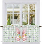 Easter Kitchen Tier Curtains 24 Inch Long 2 Panel Set, Rod Pocket Cafe Small - Image 2