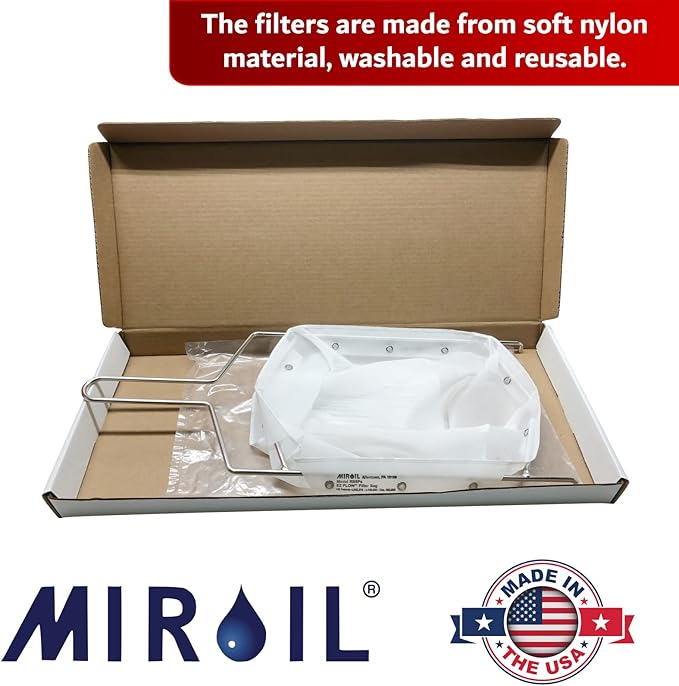 MirOil B6PS EZ Flow Deep Fryer Oil Filter Bag w/Frame – Reusable Grease Fryer - Image 3